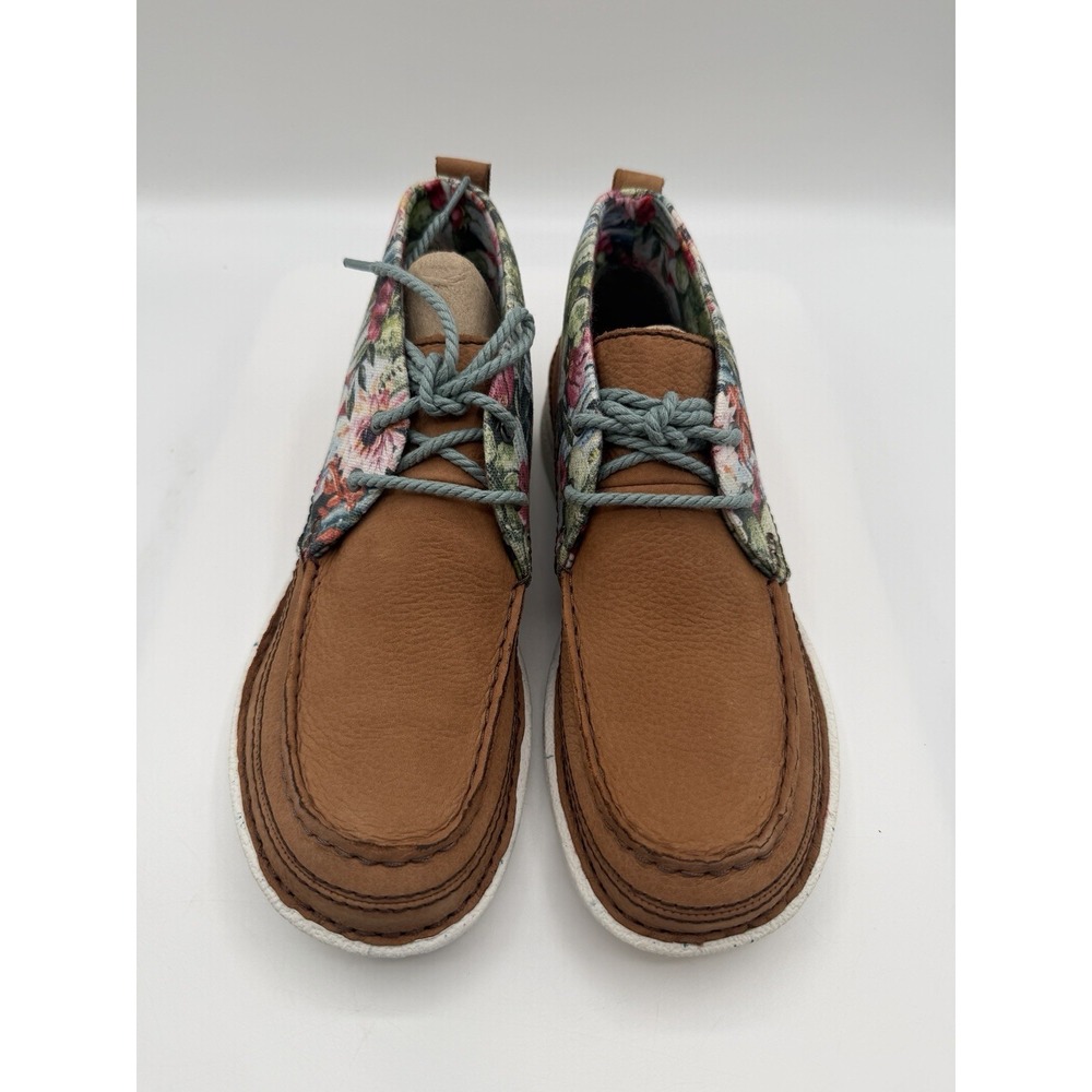 Justin Boots Breezy Chukka Booties,Womens 11, Cactus Floral,Tan,Cowhide Lea - Picture 2 of 14